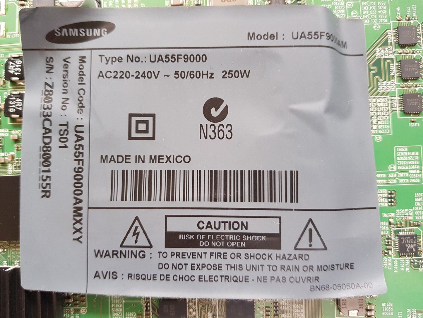 GENUINE SAMSUNG UA55F9000 (VER-TS01) MAIN BOARD BN94-06655A
