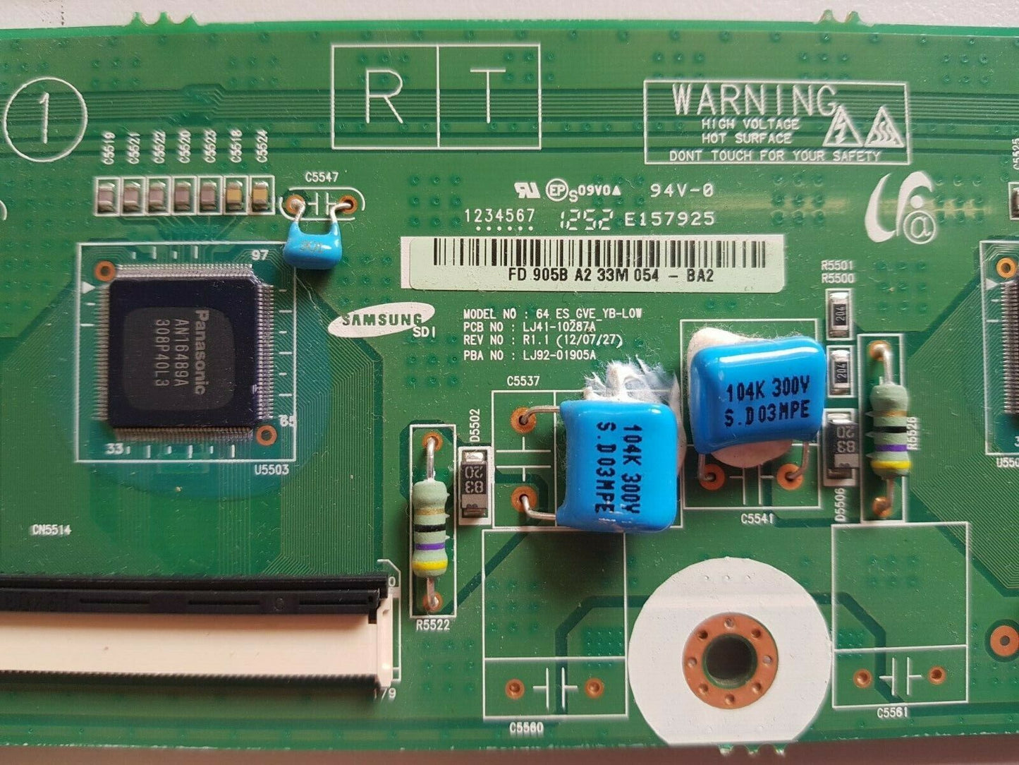 GENUINE SAMSUNG PS64F5500 Y-BUFFER LOW BOARD LJ41-10287A LJ92-01905A