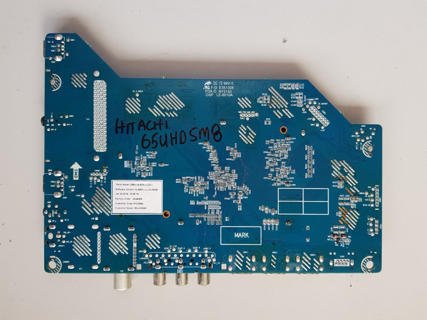 GENUINE HITACHI 65UHDSM8 MAIN BOARD JUC7.820.00204301 HLS84FJ-IU