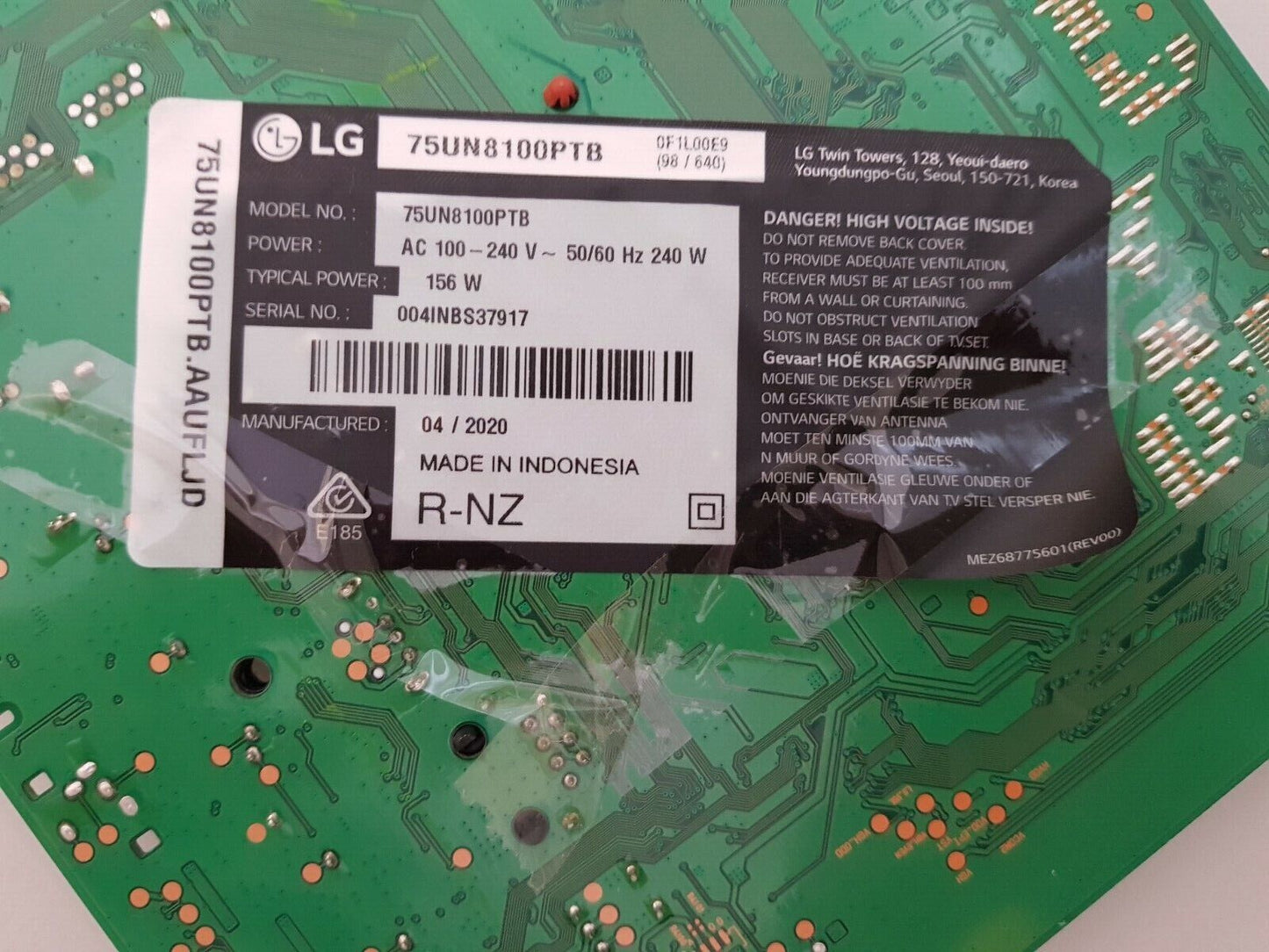GENUINE LG 75UN8100 PTB-AAUF LJD MAIN BOARD EBR30597001 66479002 EAX69083603