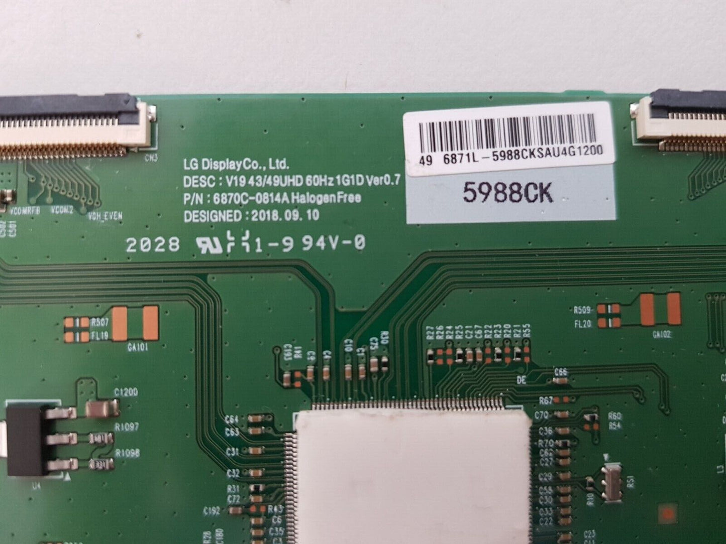 GENUINE SONY KD49X7000G TCON BOARD 6871L-5988 6870C-0814A