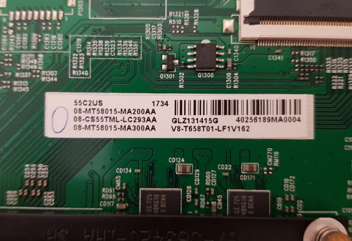 GENUINE TCL 55C2US MAIN BOARD 08-MT58015-MA200AA V8-T658T01-LF1V162 MT58CU