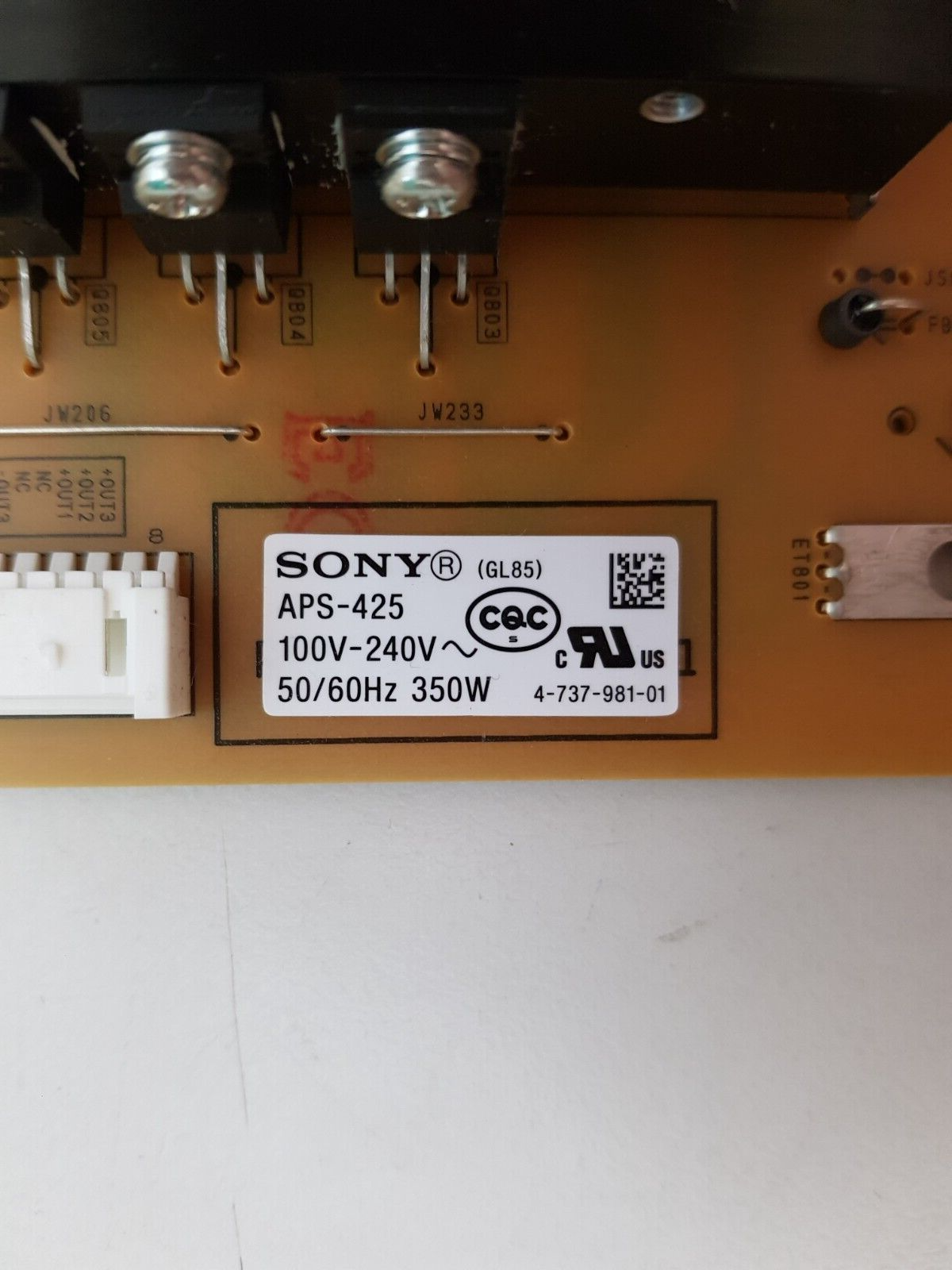 GENUINE SONY KD- 60X8300F POWER SUPPLY BOARD GL85 1-983-682-11 APS-425 147472111