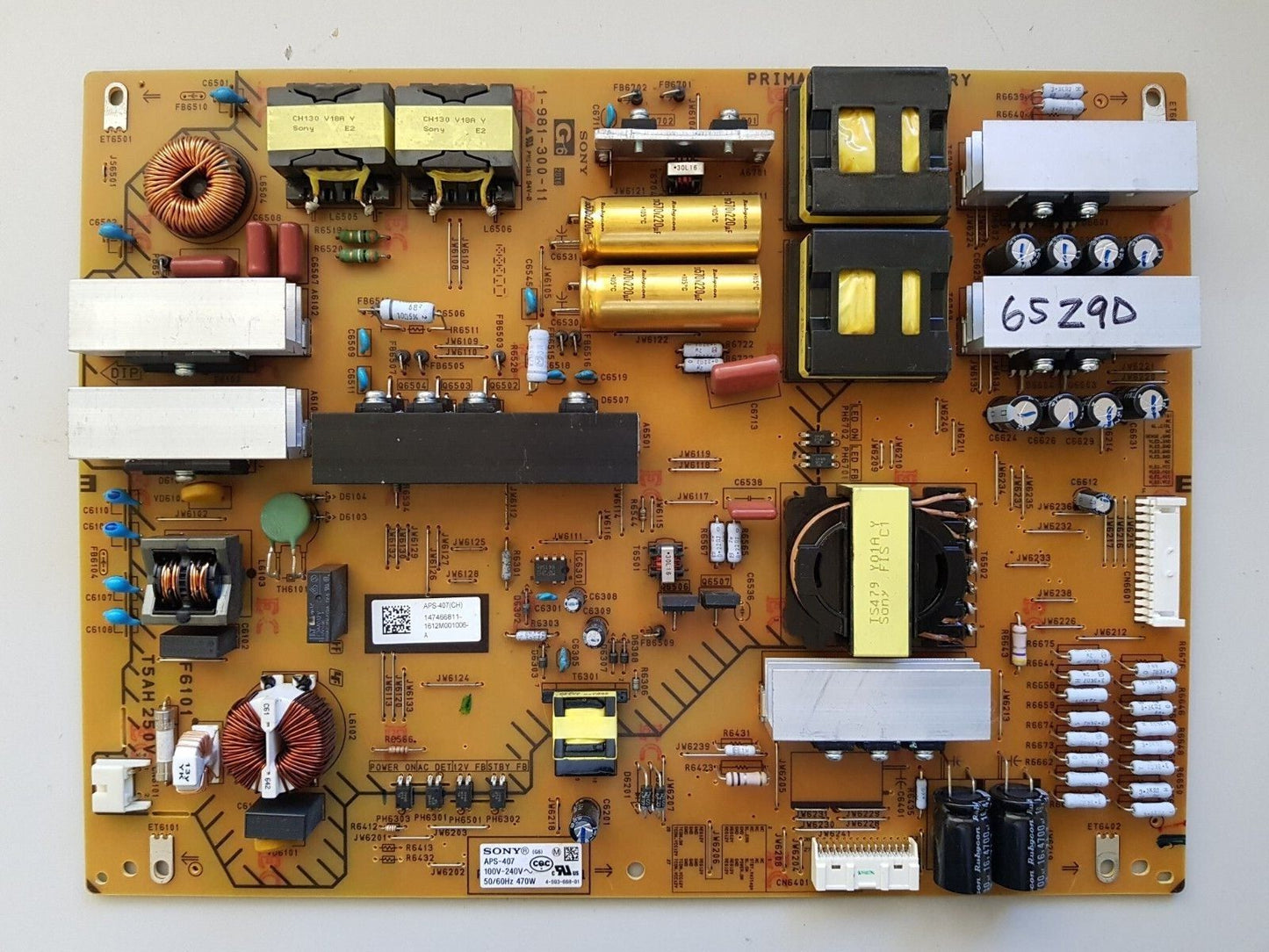 GENUINE SONY 65Z9D POWER SUPPLY BOARD 1-981-300-11 G6 147466811 APS-407(CH)