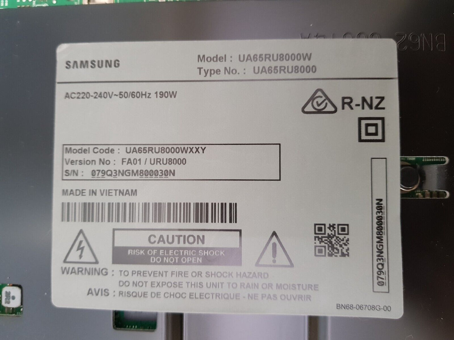 GENUINE SAMSUNG UA65RU8000 (VER-FA01) MAIN BOARD BN94-14503C
