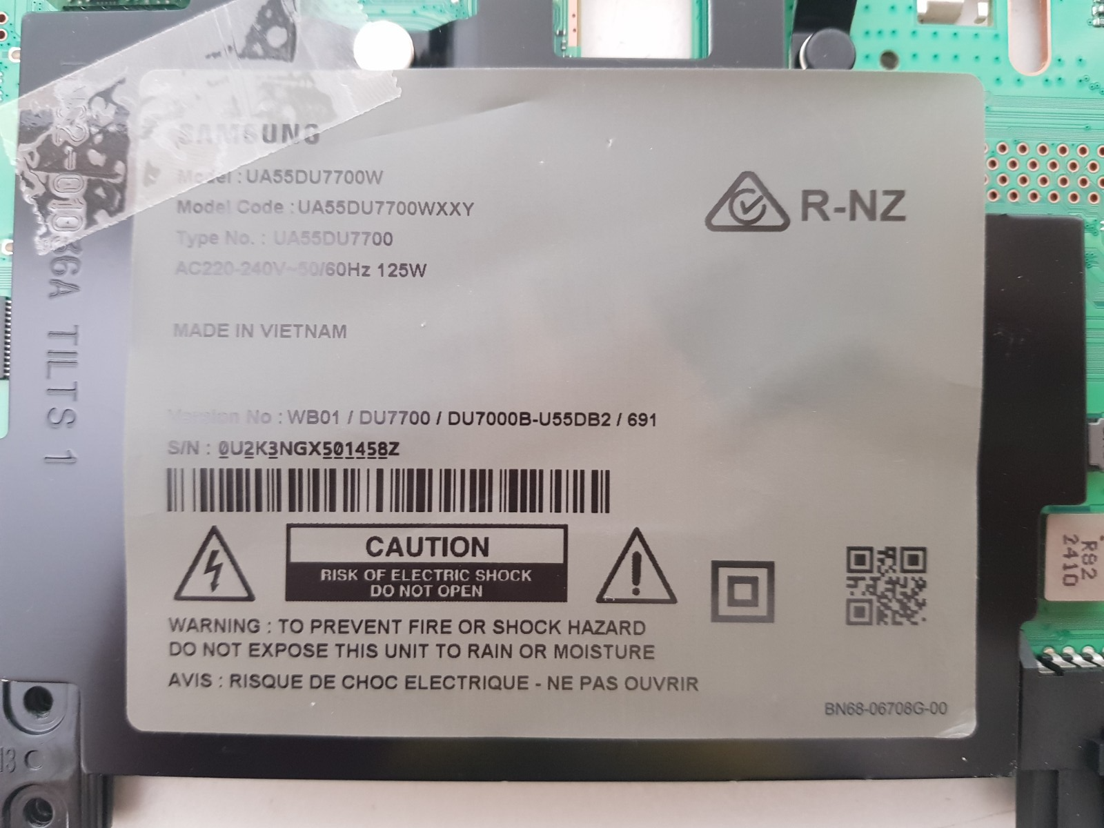 GENUINE SAMSUNG UA55DU7700 WXXY (VER WB01) MAIN BOARD BN96-58676G