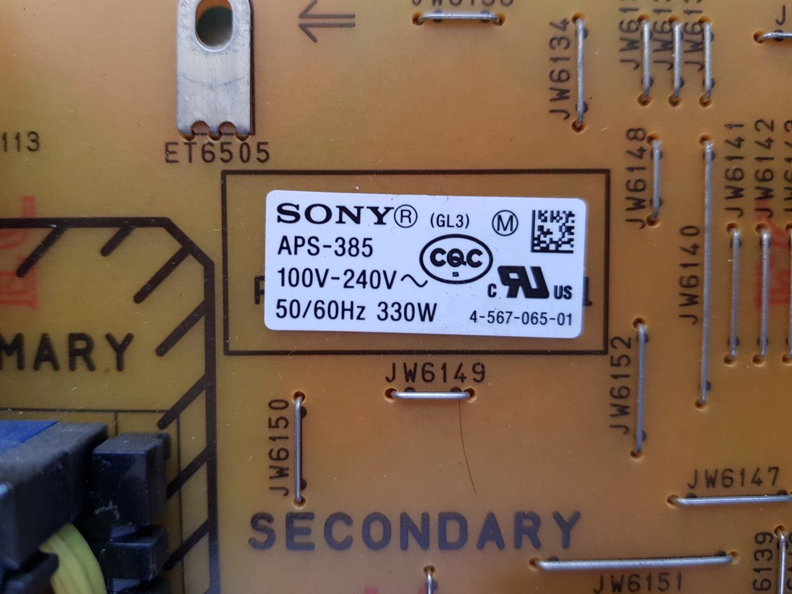 GENUINE SONY KD55X8500C POWER SUPPLY BOARD GL3 1-894-794-11 APS-385 147462011