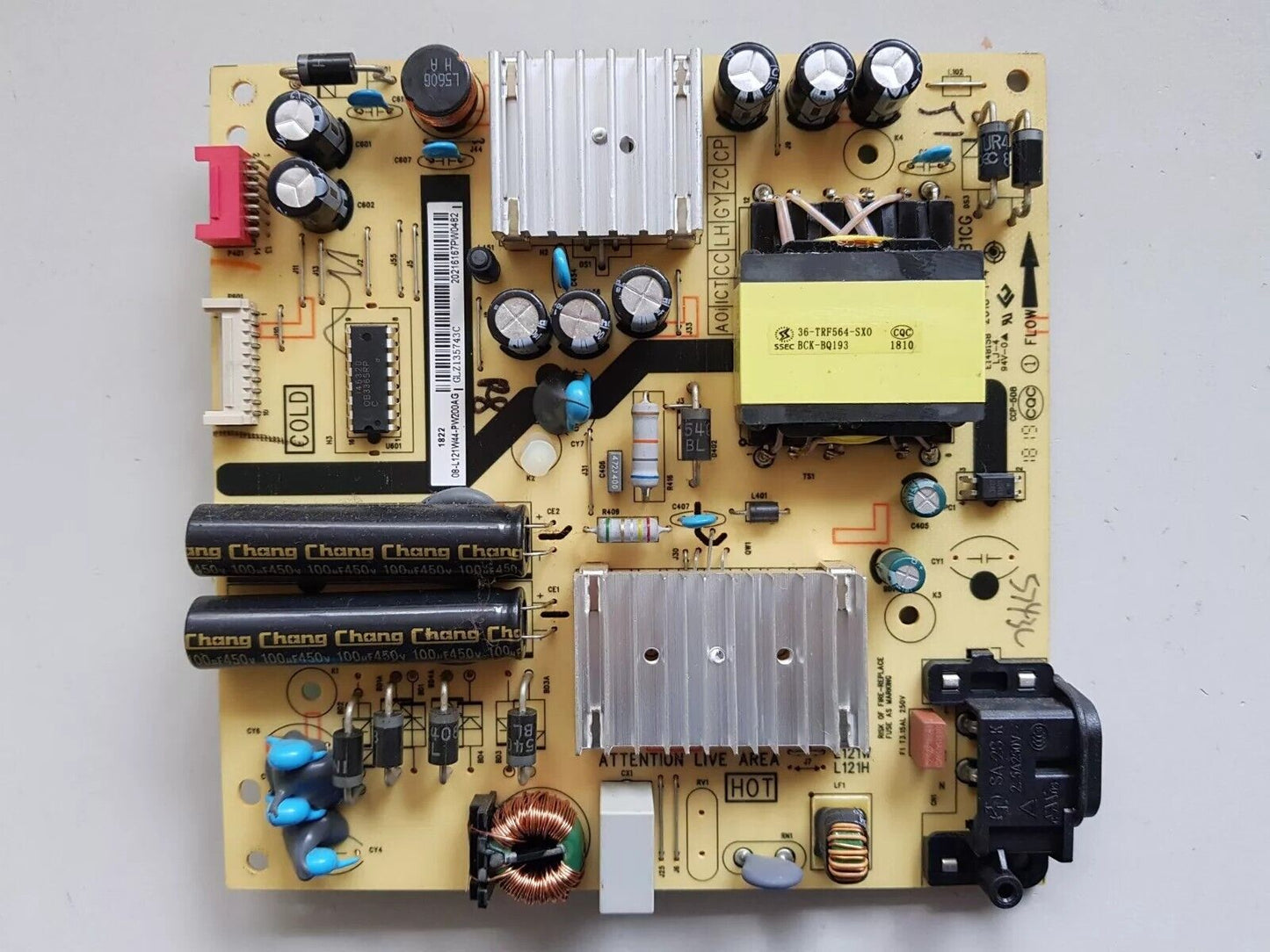 GENUINE TCL 43P6US POWER SUPPLY BOARD 40-L121H4-PWB1CG 08-L121W44-PW200AG