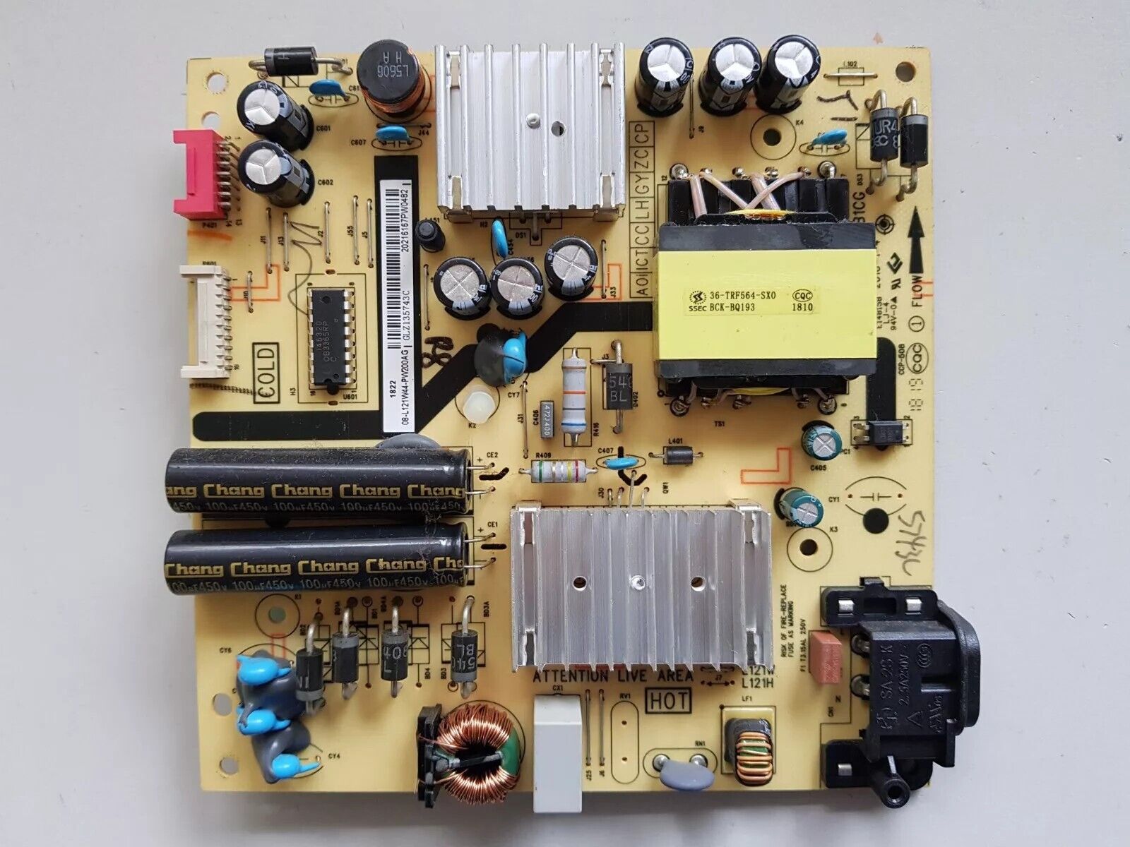 GENUINE TCL 43P6US POWER SUPPLY BOARD 40-L121H4-PWB1CG 08-L121W44-PW200AG