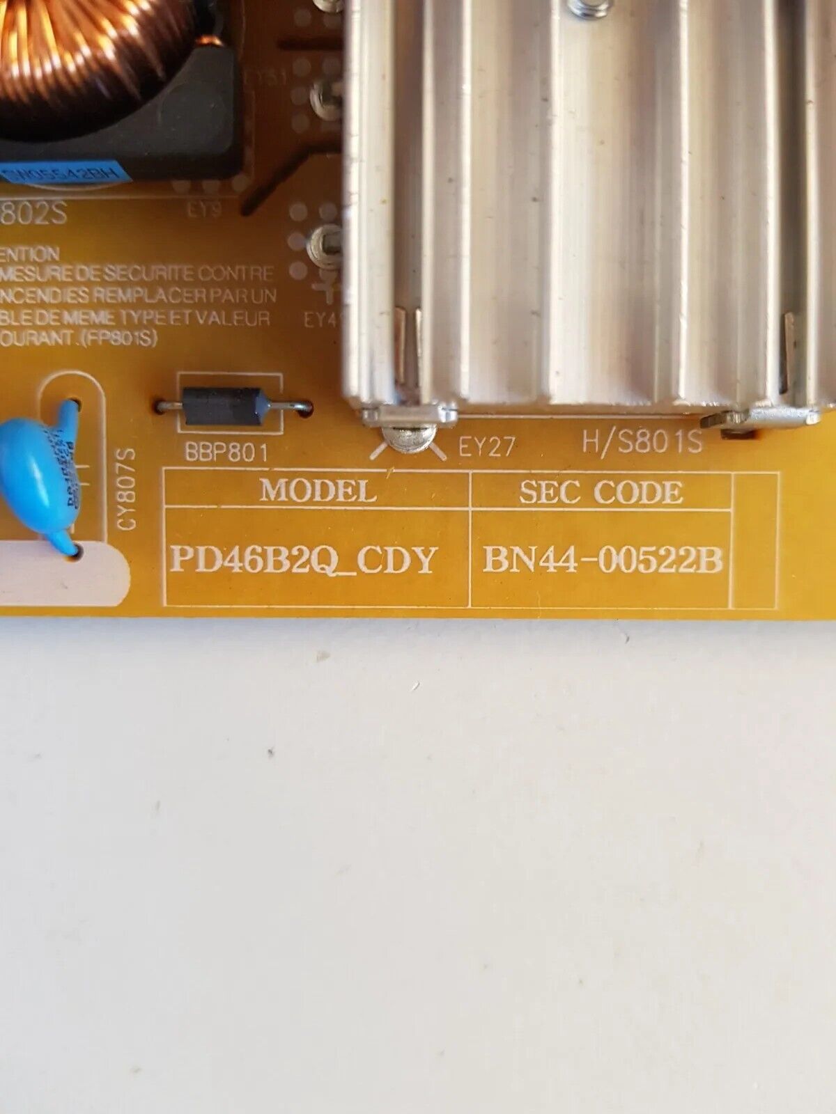 GENUINE SAMSUNG UA46ES7100 POWER SUPPLY BOARD BN44-00522B PD46B2Q_CDY