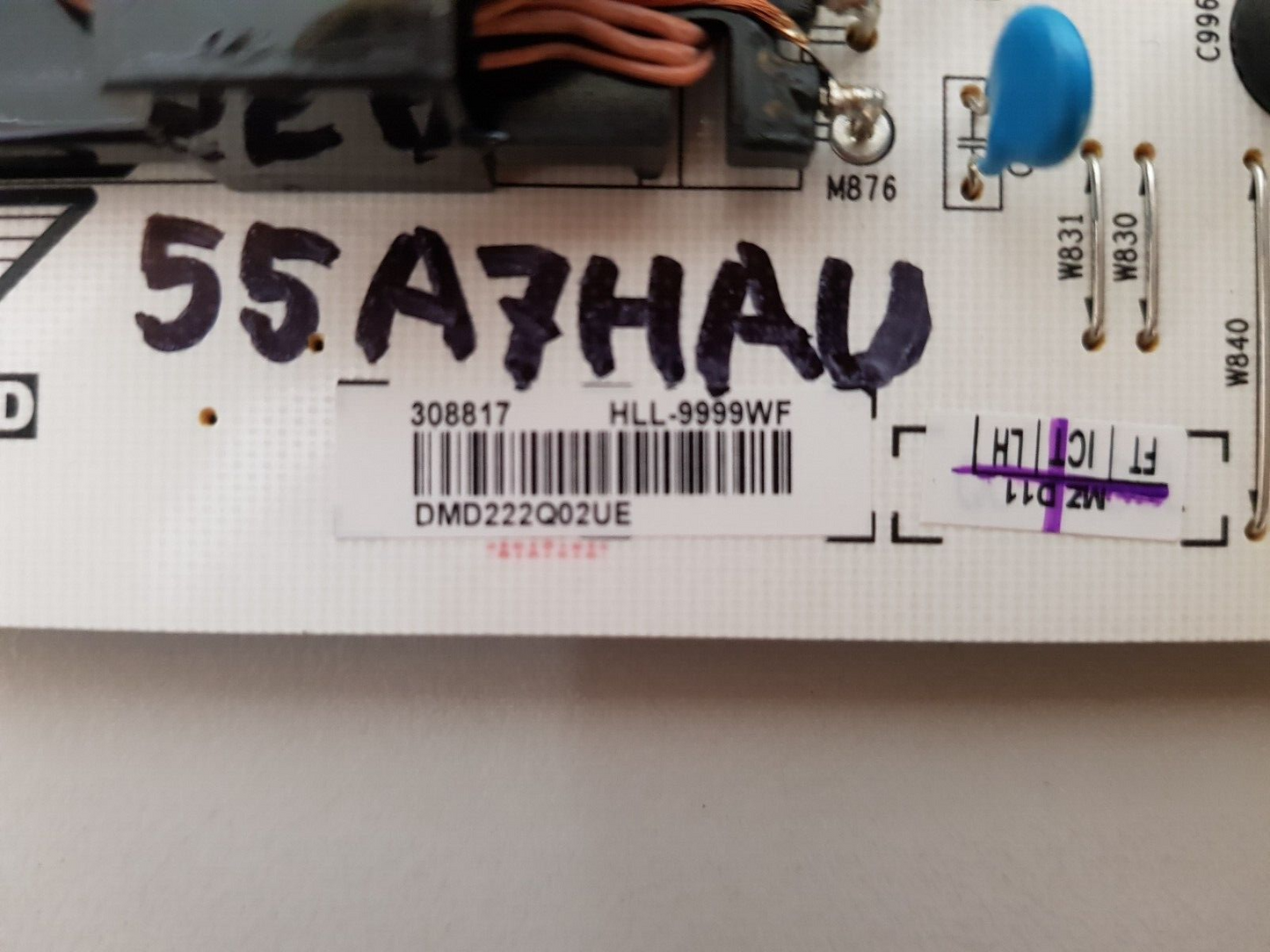 GENUINE HISENSE 55A7HAU / 55A7G POWER SUPPLY BOARD RSAG7.820.9999 HLL-9999WF