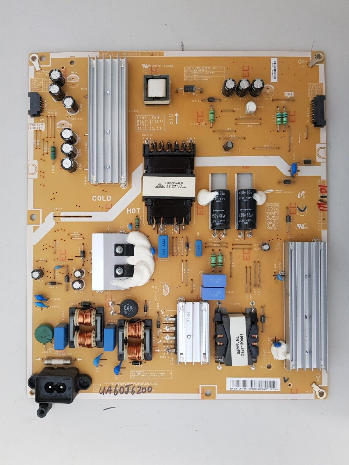 GENUINE SAMSUNG UA60J6200 POWER SUPPLY BOARD BN44-00705C L60S1_FSM