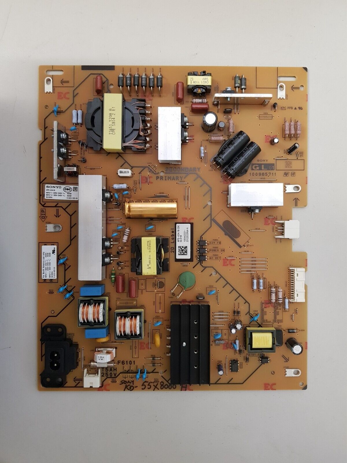 GENUINE SONY KD- 55X8000H POWER SUPPLY BOARD GL01 APS-434 100442221 100985711