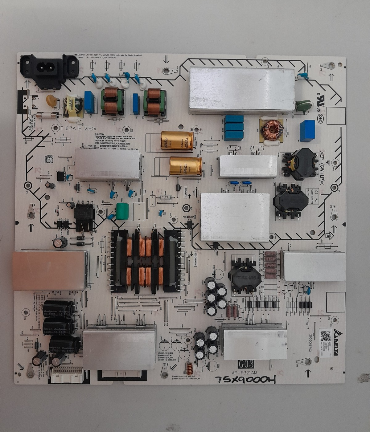 GENUINE SONY 75X9000H POWER SUPPLY BOARD G03 AP-P321AM 2955066703 100613323
