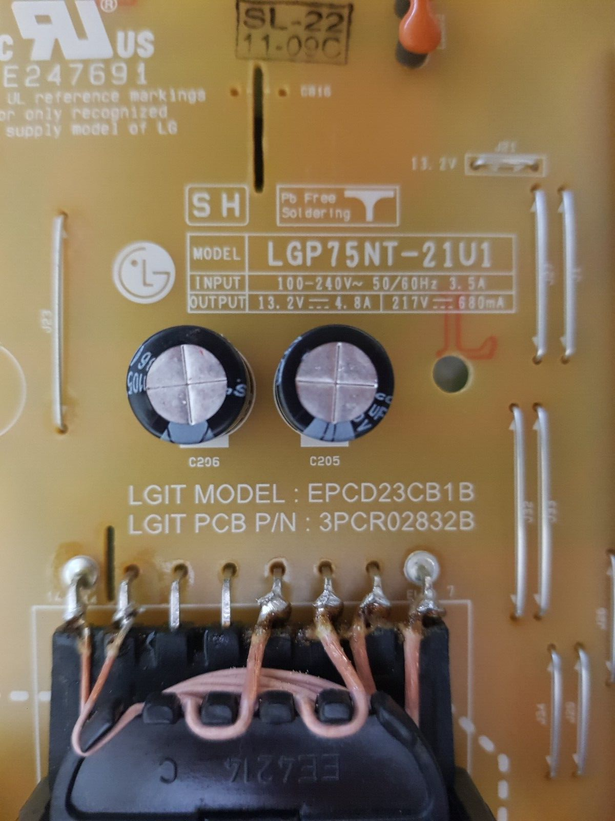 GENUINE LG 75UQ9000PSD POWER SUPPLY BOARD EAX69501502 LGP75NT-21U1 EAY65895542