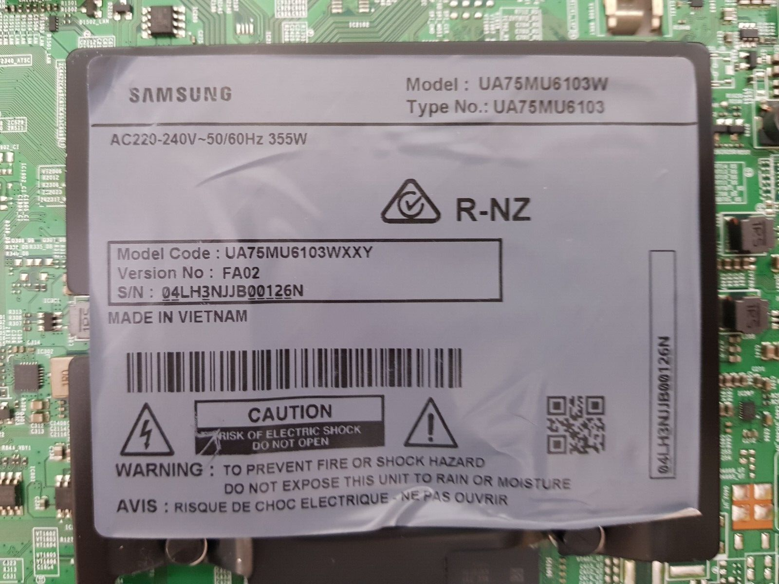 GENUINE SAMSUNG UA75MU6103 WXXY (FA02) MAIN BOARD BN94-12784W BN41-02568B