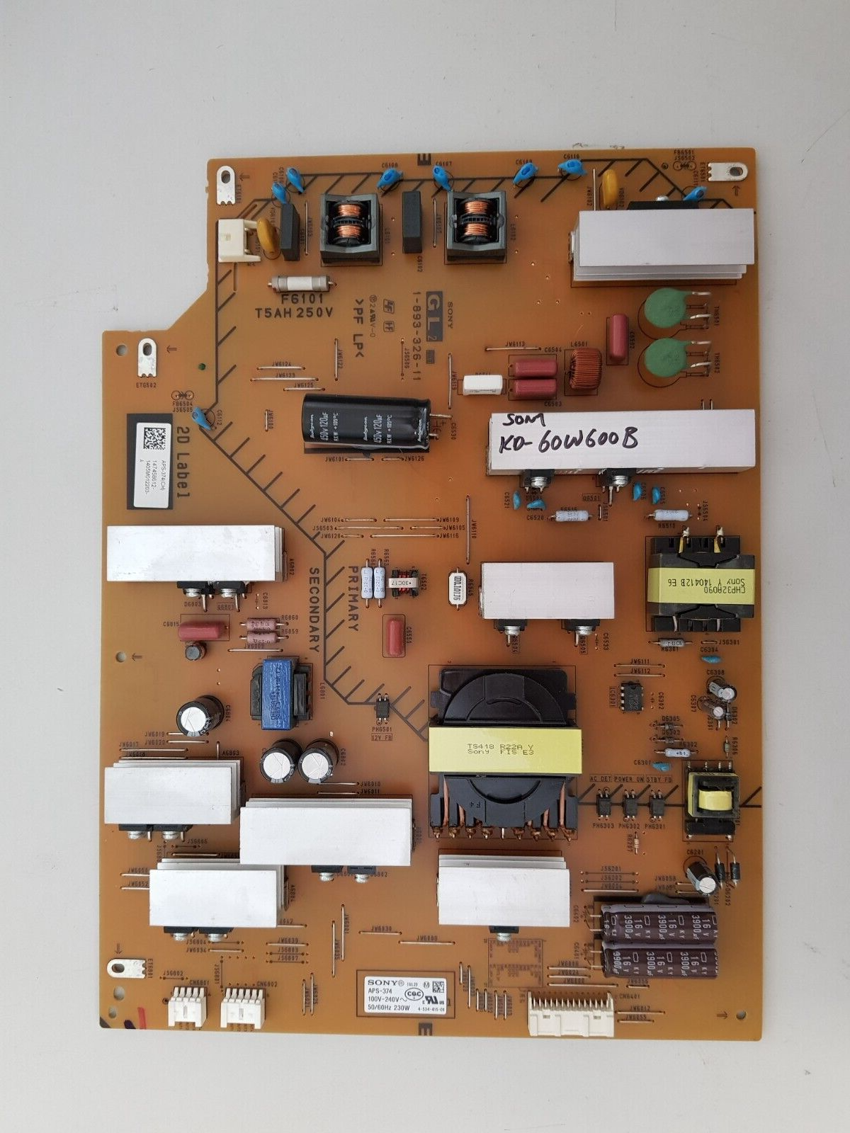 GENUINE SONY KD- 60W800B POWER SUPPLY BOARD GL2 1-893-326-11 APS-374 147458612