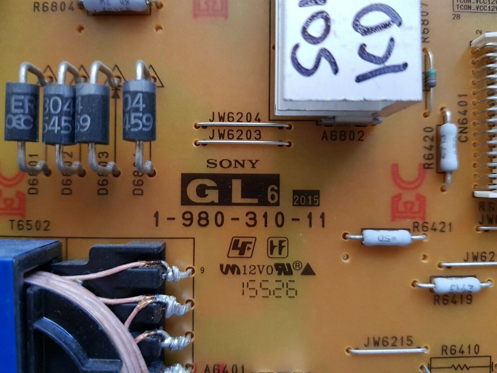 GENUINE SONY KD 55X7000G POWER SUPPLY BOARD GL6 APS-395 147463323 1-980-310-11