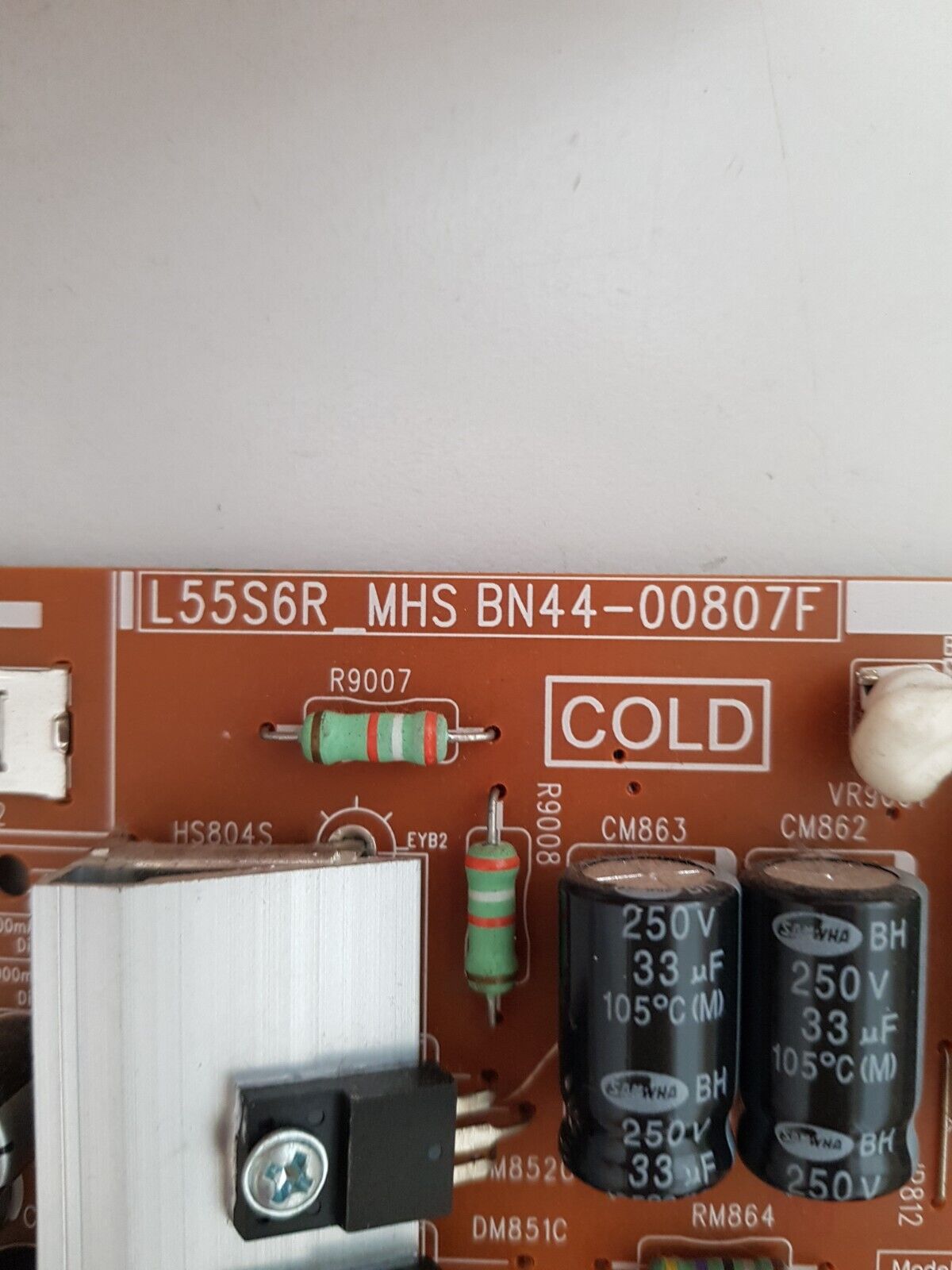 GENUINE SAMSUNG UA55MU6100 POWER SUPPLY BOARD BN44-00807F L55S6R_MHS