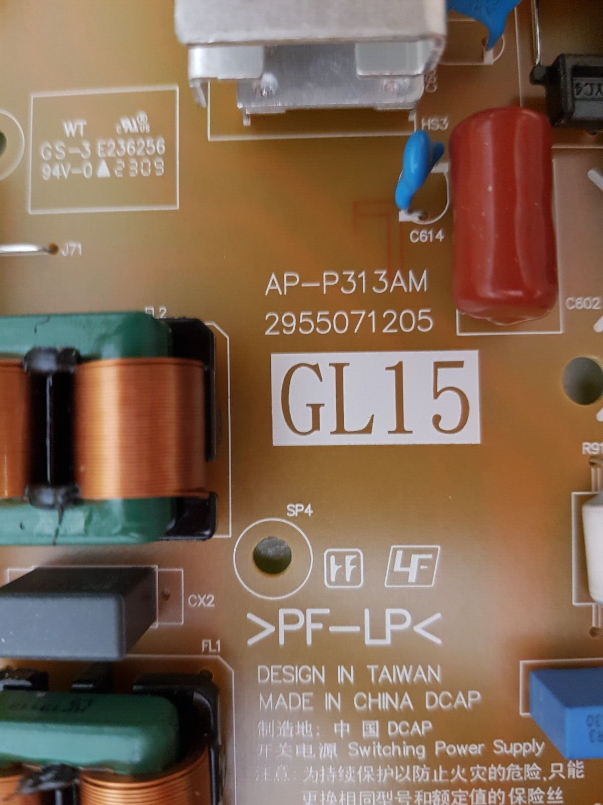 GENUINE SONY KD- 65X77L POWER SUPPLY BOARD GL15 AP-P313AM 2955071205 101015021