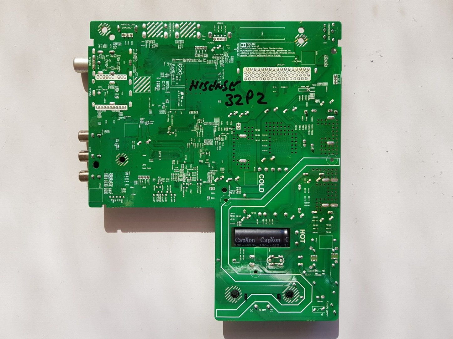 GENUINE HISENSE 32P2 MAIN BOARD HA32A5100H 190110 TP.MS3463T.PB755