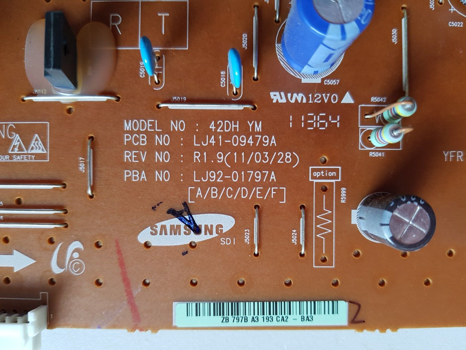 GENUINE SAMSUNG PS43D450 Y-MAIN BOARD LJ41-09479A LJ92-01797A