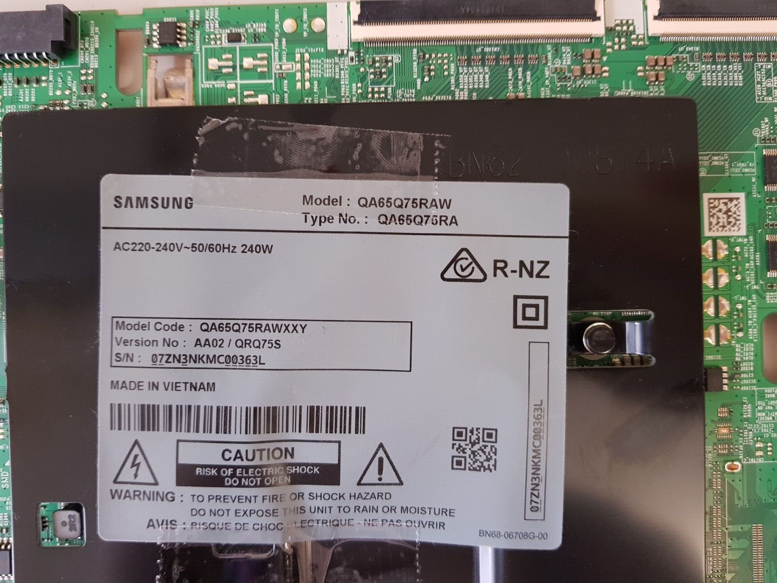 GENUINE SAMSUNG QA65Q75RAW VER AA02 MAIN BOARD BN94-14259G
