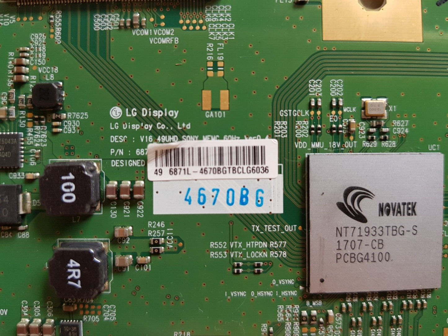 GENUINE SONY KD49X7000D T-CON BOARD 6871L-4670B 6870C-0598A