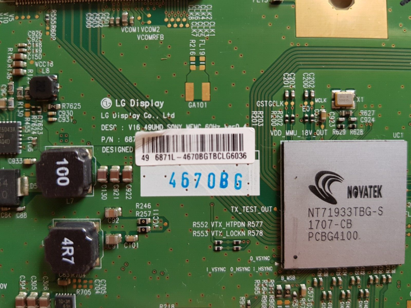 GENUINE SONY KD49X7000D T-CON BOARD 6871L-4670B 6870C-0598A