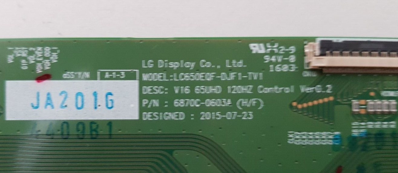 GENUINE LG 65UH770T -TA.AAUWLH T-CON BOARD 6870C-0603A 6871L-4409B