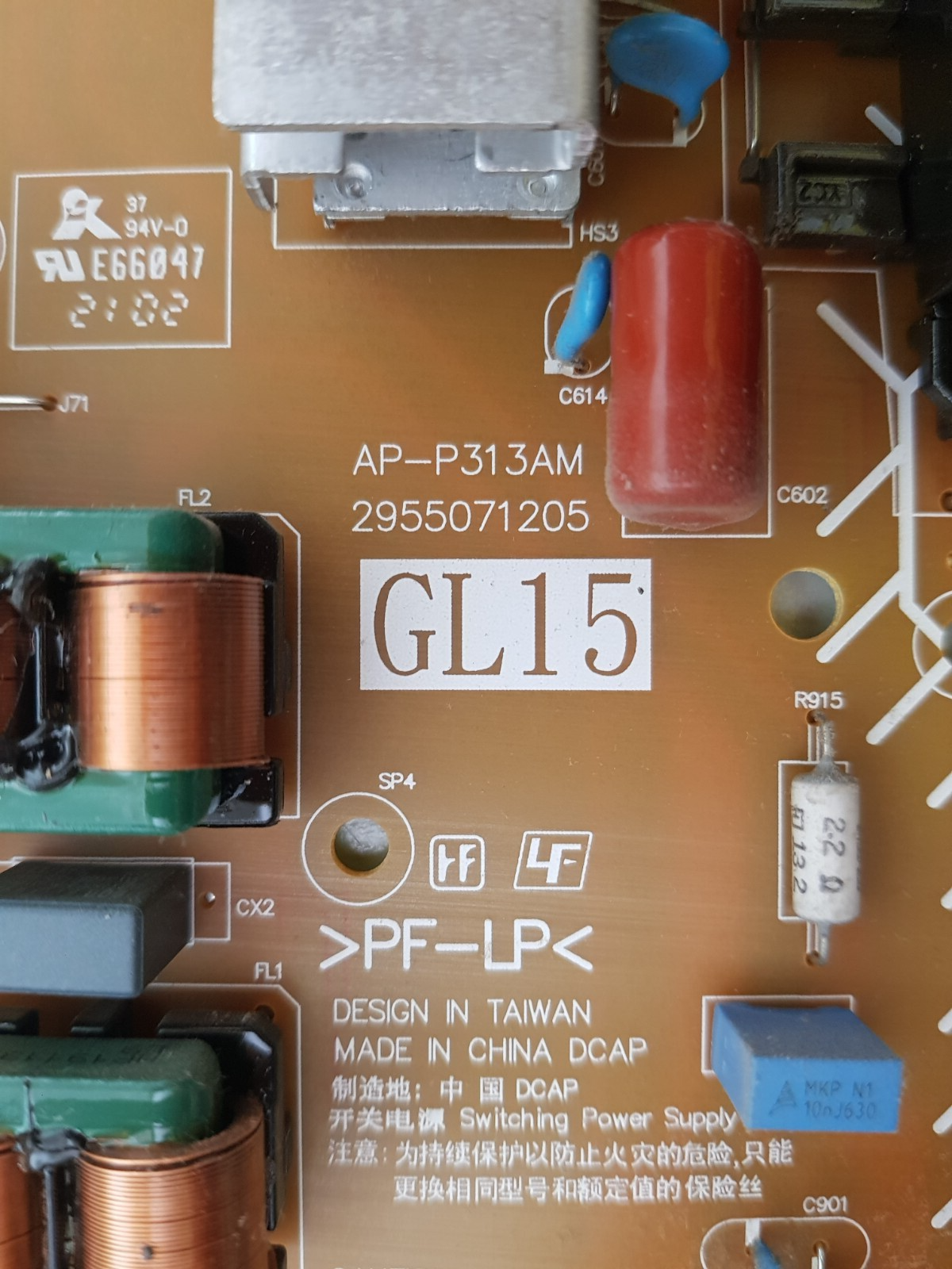 GENUINE SONY KD- 65X85J POWER SUPPLY BOARD GL15P 101015021 2955071205 AP-P313AM