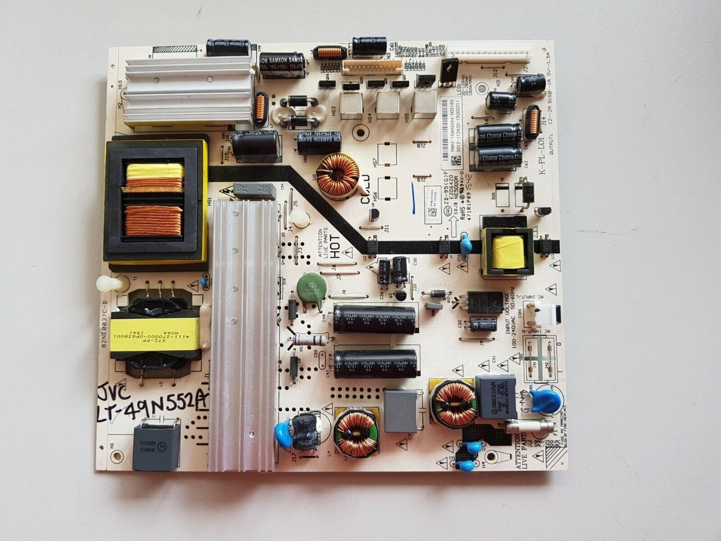 GENUINE JVC LT-49N552A POWER SUPPLY BOARD PMH2-15AHQ044-003169