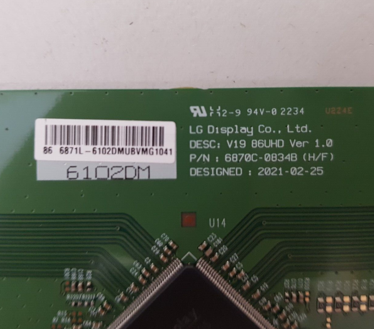 GENUINE LG 86UQ9000PSD . AAUYLJD T-CON BOARD 6870C-0834B 6871L-6102D