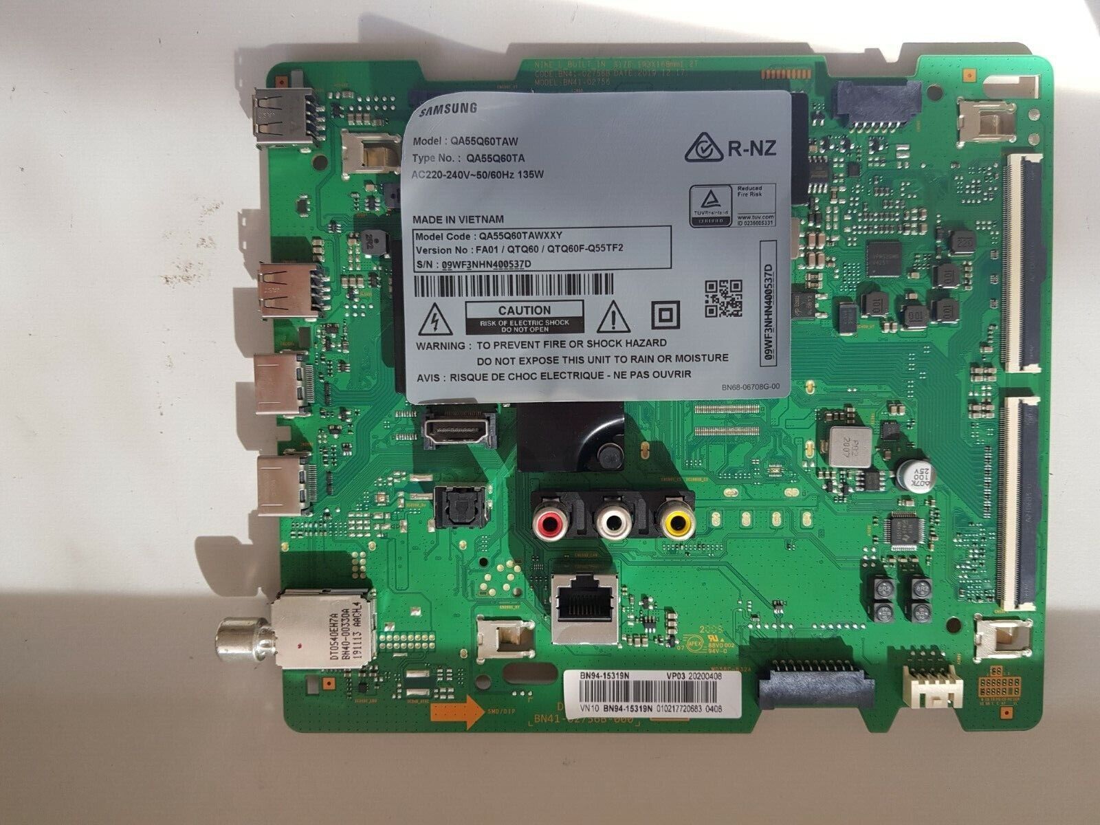 GENUINE SAMSUNG QA55Q60TAW XXY (VER:FA01) MAIN BOARD BN41-02756B BN94-15319N