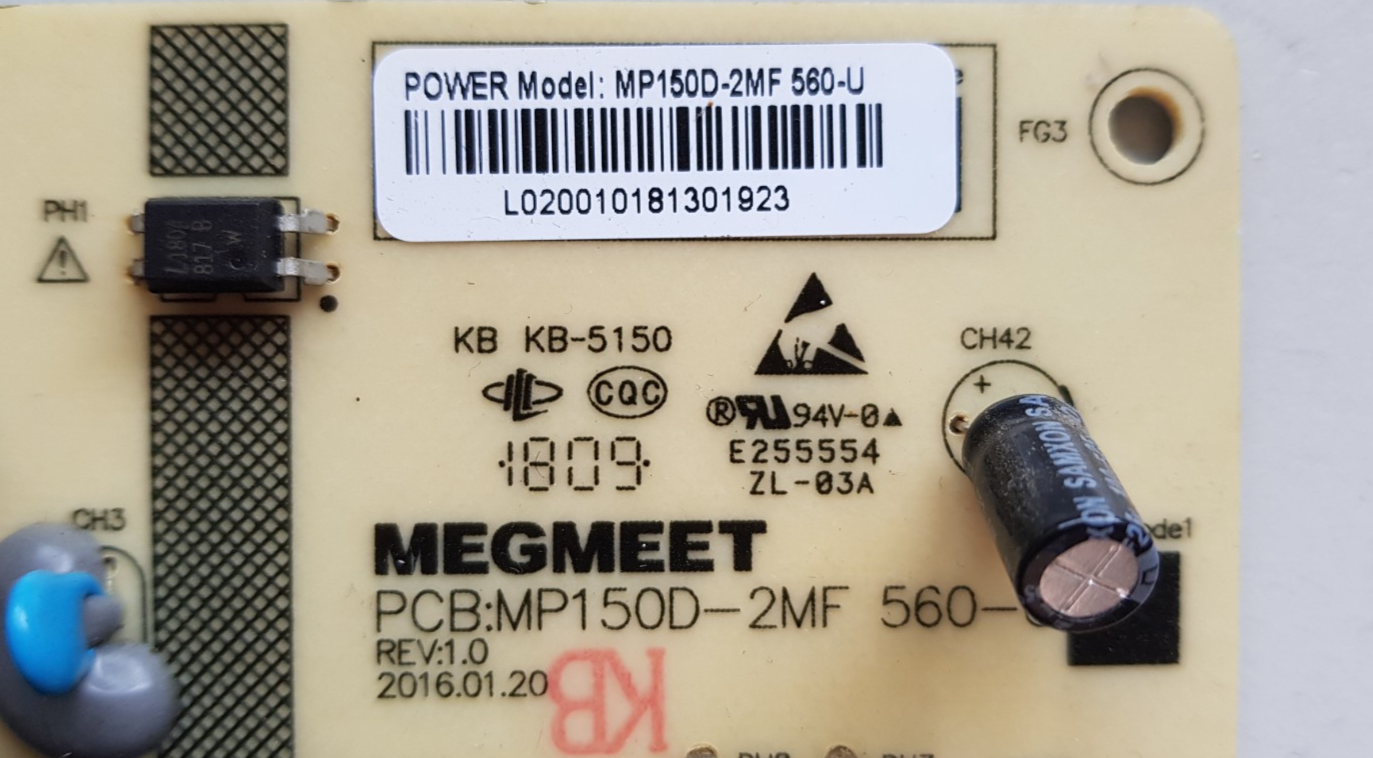 GENUINE CHIQ U50G9 POWER SUPPLY BOARD MP150D-2MF 560-U