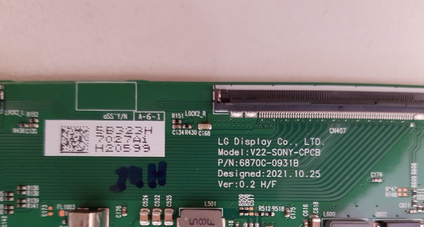 GENUINE SONY XR-48A90K T-CON BOARD 6870C-0931B