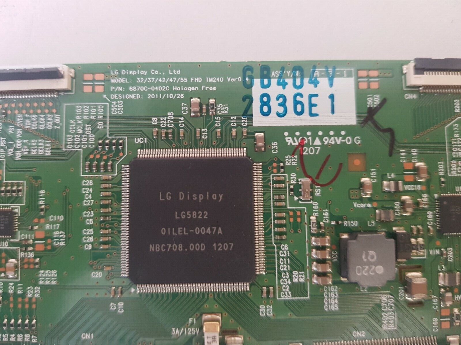 GENUINE PANASONIC TH-L55ET5A  T-CON BOARD (6870C-0402C)