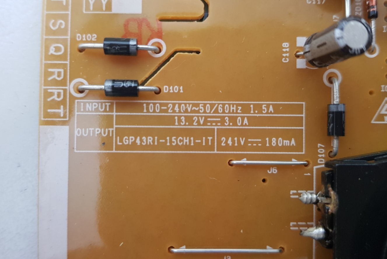 GENUINE LG 43SEKB-B POWER SUPPLY BOARD EAX66232506 1.1 LGP43RI-15CH1-IT