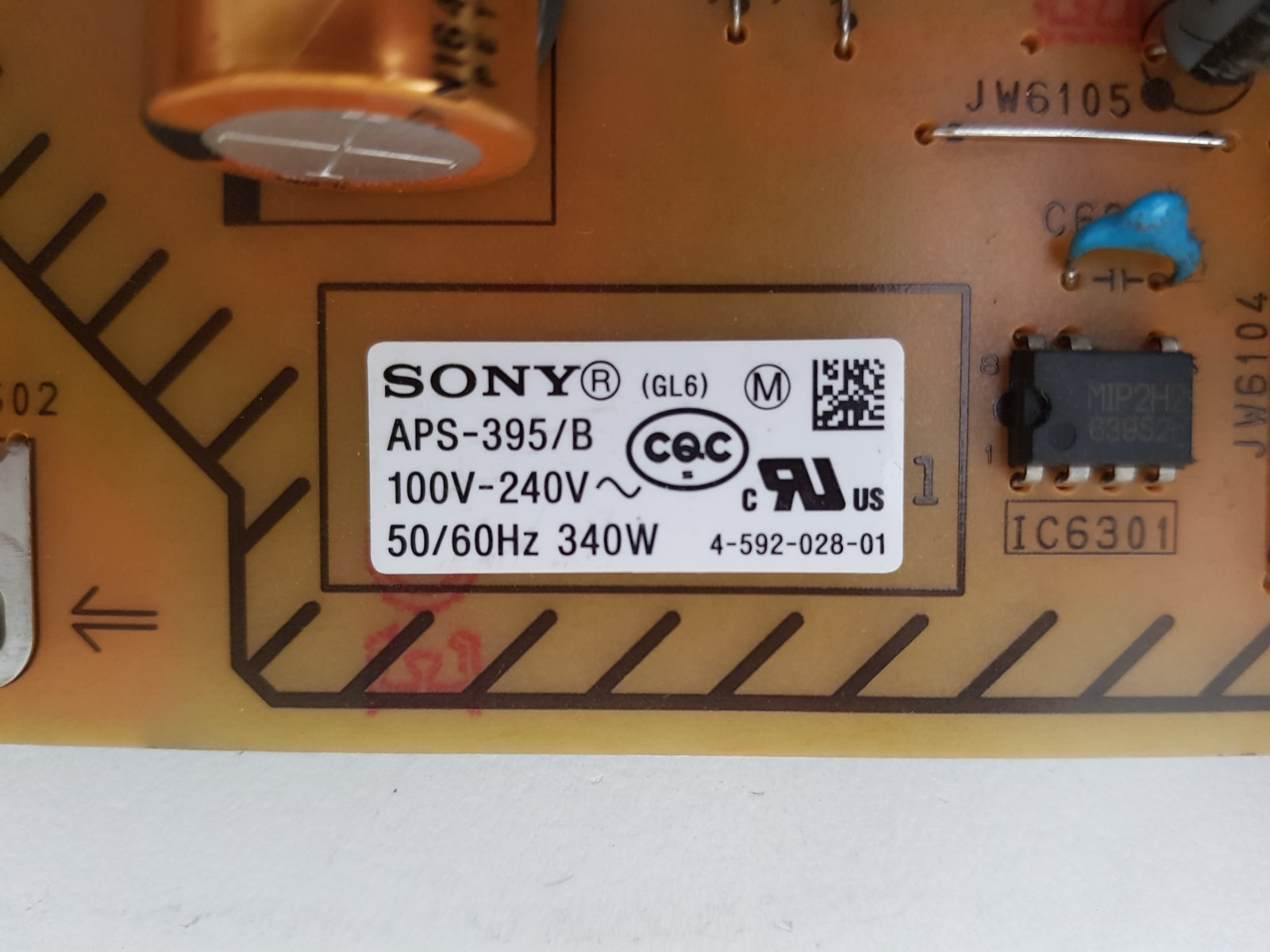 GENUINE SONY KD- 55X7000D POWER SUPPLY BOARD GL6 1-980-310-21 APS-395/B 14763321