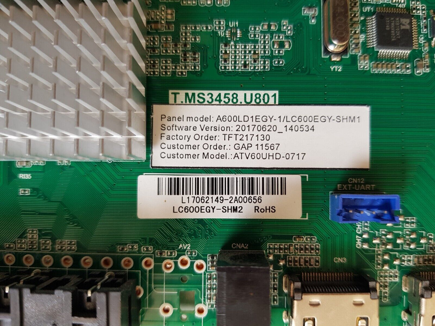 GENUINE BAUHN ATV60UHD-0717 MAIN BOARD T.MS3458.U801 TFT217130 GAP11567