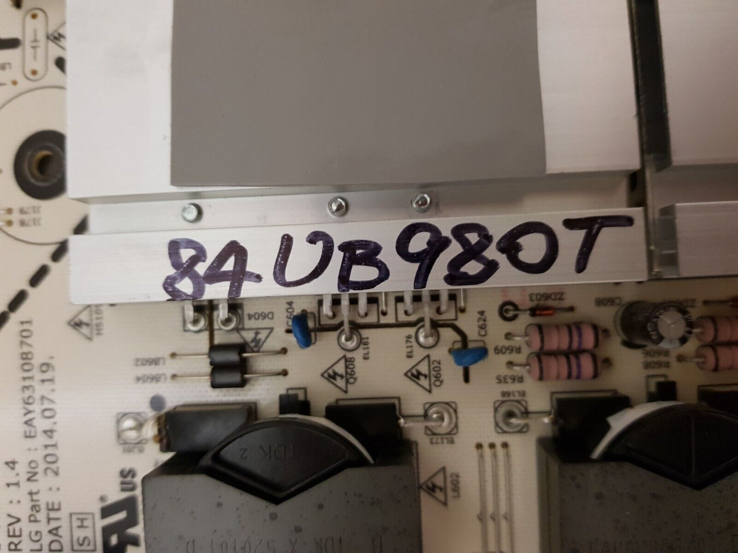 GENUINE LG 84UB980T POWER SUPPLY BOARD (MASTER BOARD) EAY63108701 LGP105D9-14UHD