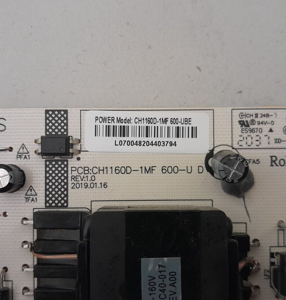 GENUINE JVC LT-50N7115A POWER SUPPLY BOARD CH1160D-1MF 600-UBE