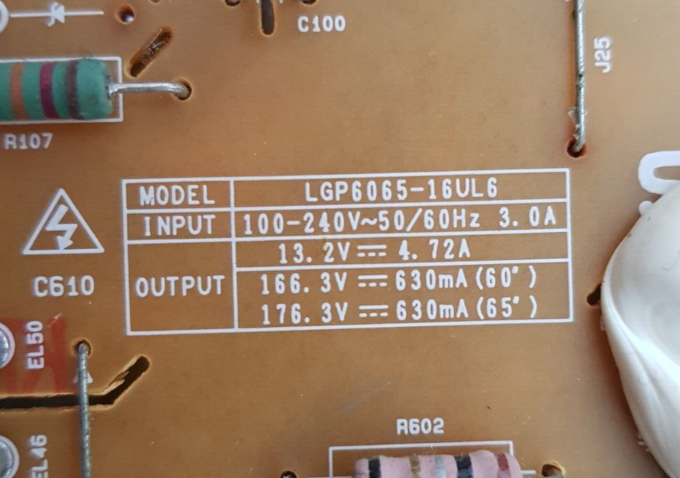 GENUINE LG 65UH770T POWER SUPPLY BOARD EAX66735501 1.7 EAY64249901