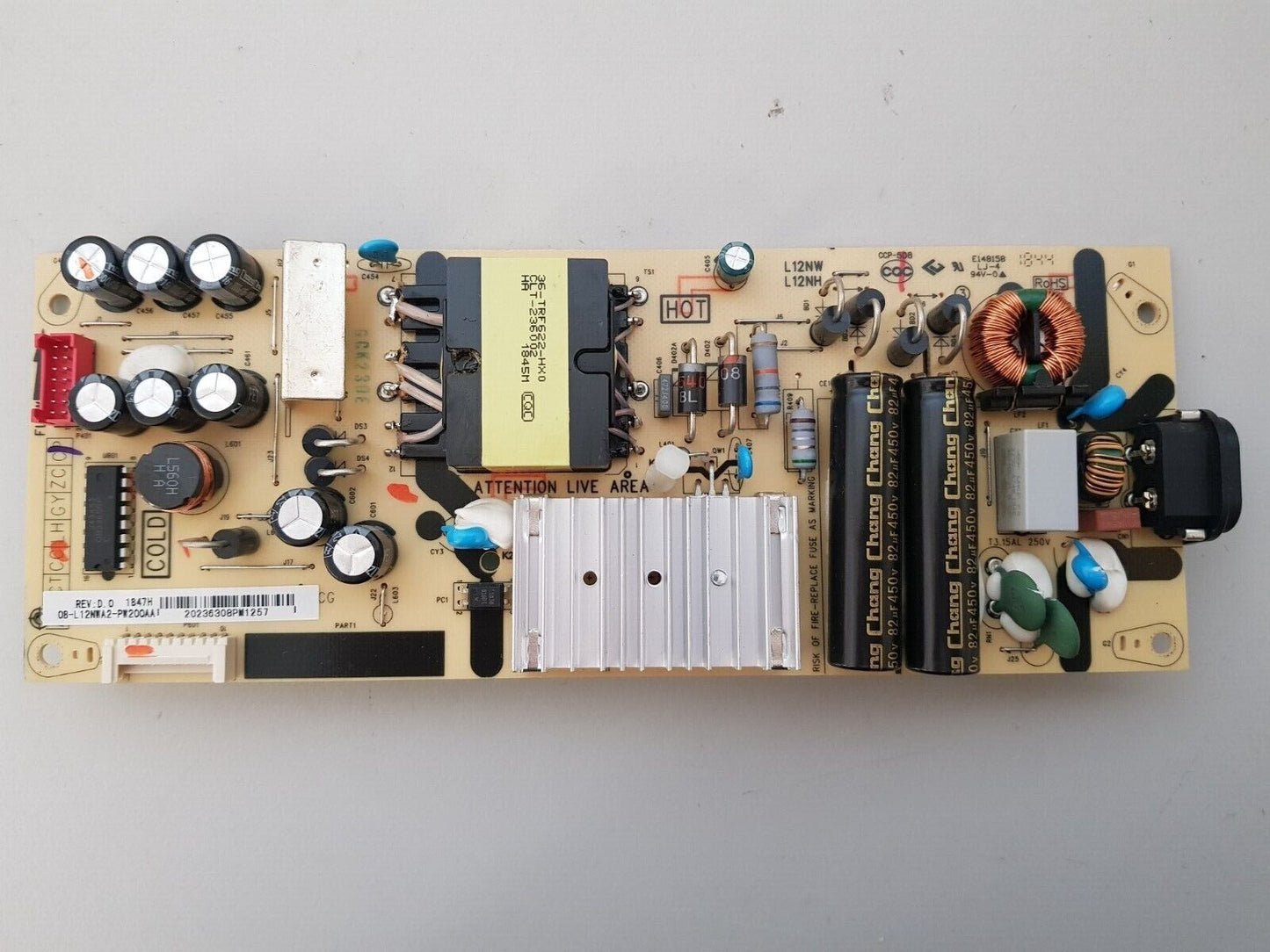 GENUINE TCL 43P8M 50P4US POWER SUPPLY BOARD 08-L12NWA2-PW200AA