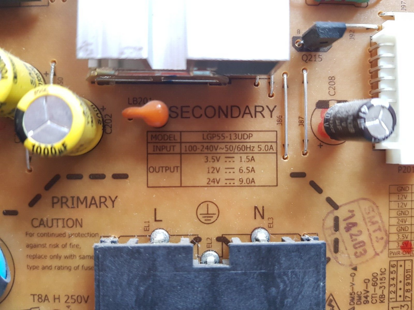 GENUINE LG 55LA9600 POWER SUPPLY BOARD EAY63069001 B12D009001 LGP55-13UDP