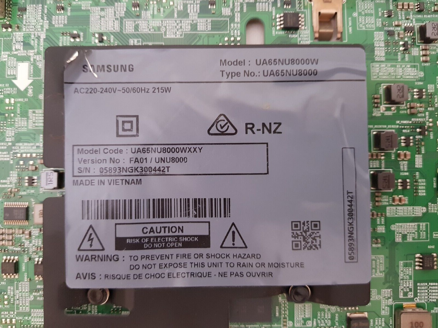 GENUINE SAMSUNG UA65NU8000 WXXY (VER FA01) MAIN BOARD BN94-12931C