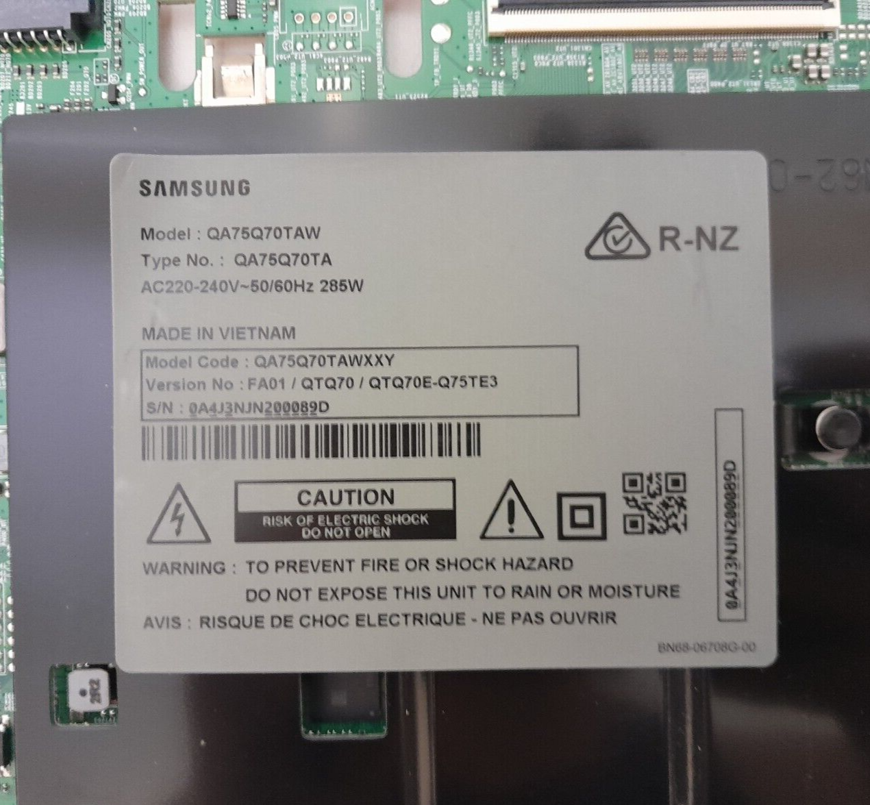 GENUINE SAMSUNG QA75Q70TAW XXY (VER FA01) MAIN BOARD BN94-15277M