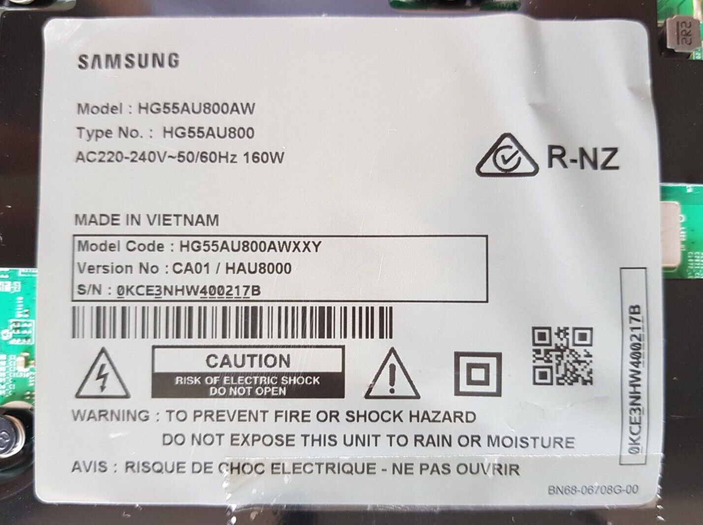 GENUINE SAMSUNG HG55AU800AWXXY (VER CA01) MAIN BOARD BN94-17752T