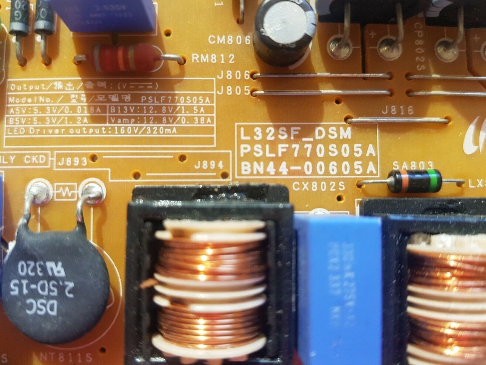 GENUINE SAMSUNG UA32F5500 UA32F5000 POWER SUPPLY BOARD BN44-00605A L32SF_DSM