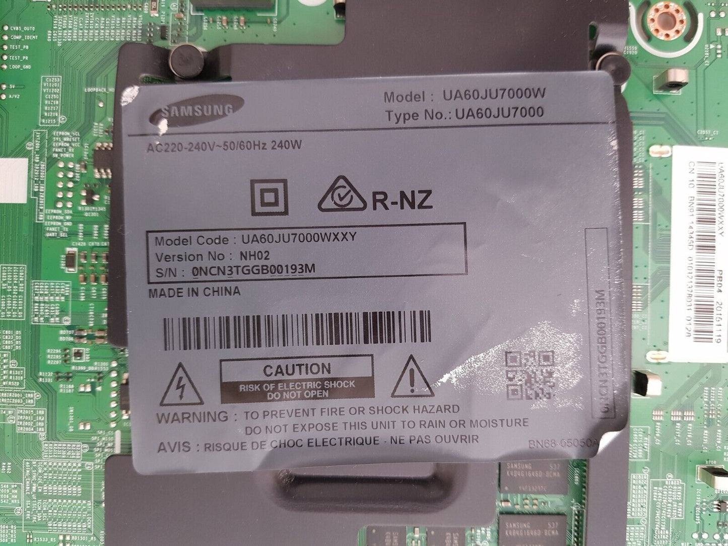 GENUINE SAMSUNG UA60JU7000 WXXY (NH02) MAIN BOARD BN91-14345D